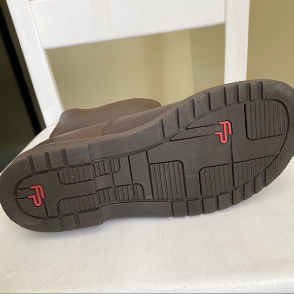 Birkenstock Footprints Alphen Mid Calf Brown Leather Boot Shearling Toggle Size - Picture 6 of 8